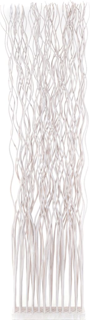 RAUMTEILER "WAVE" | Weidenholz, 170x40cm (HxB) | Paravent, Trennwand | Farbe: weiß