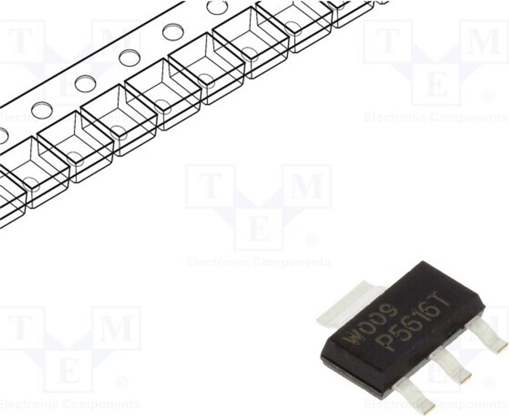 10x Transistor: NPN bipolar 80V 1A SOT223 BCP56-16TF NPN SMD-Transistoren