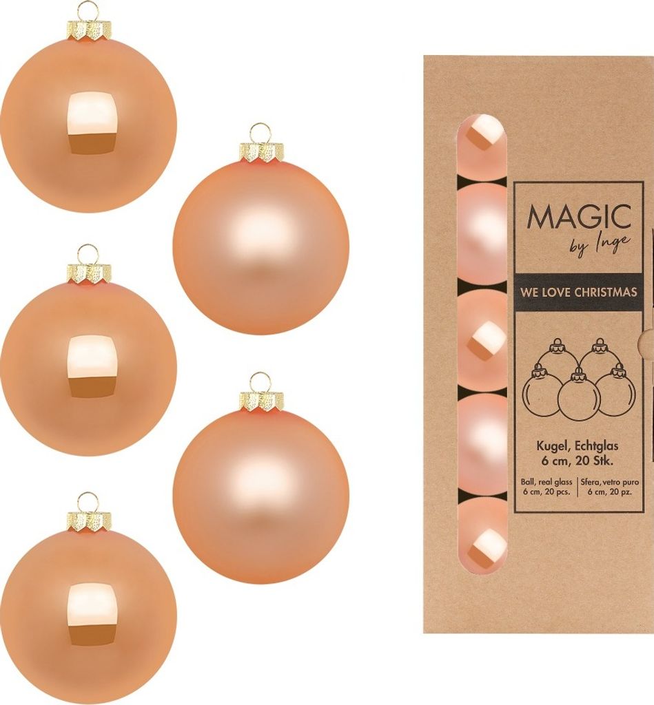 Weihnachtskugeln Glas 6cm 20 Stück - Sweet Melon