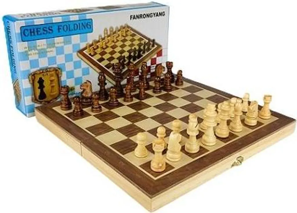 Jeu d'échecs en bois magnétique 29cm idéal pour voyage et domicile