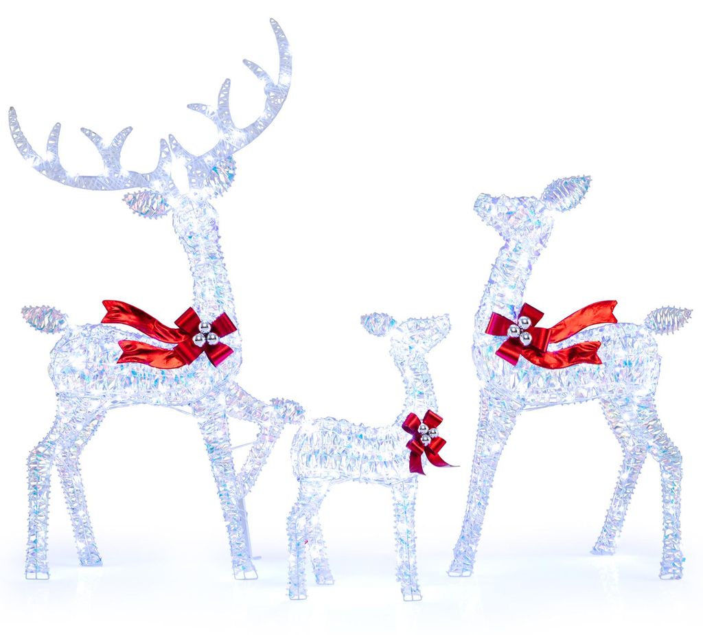 COSTWAY 3-delige LED-rendierfamilie, kerstverlichting met Productafbeelding 