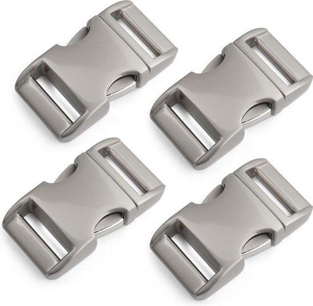 Metallische Klickschlösser 1 Zoll Set aus 4 Stücken - Klettverschluss - Paracord-Armbänder Halsbänder für Hunde
