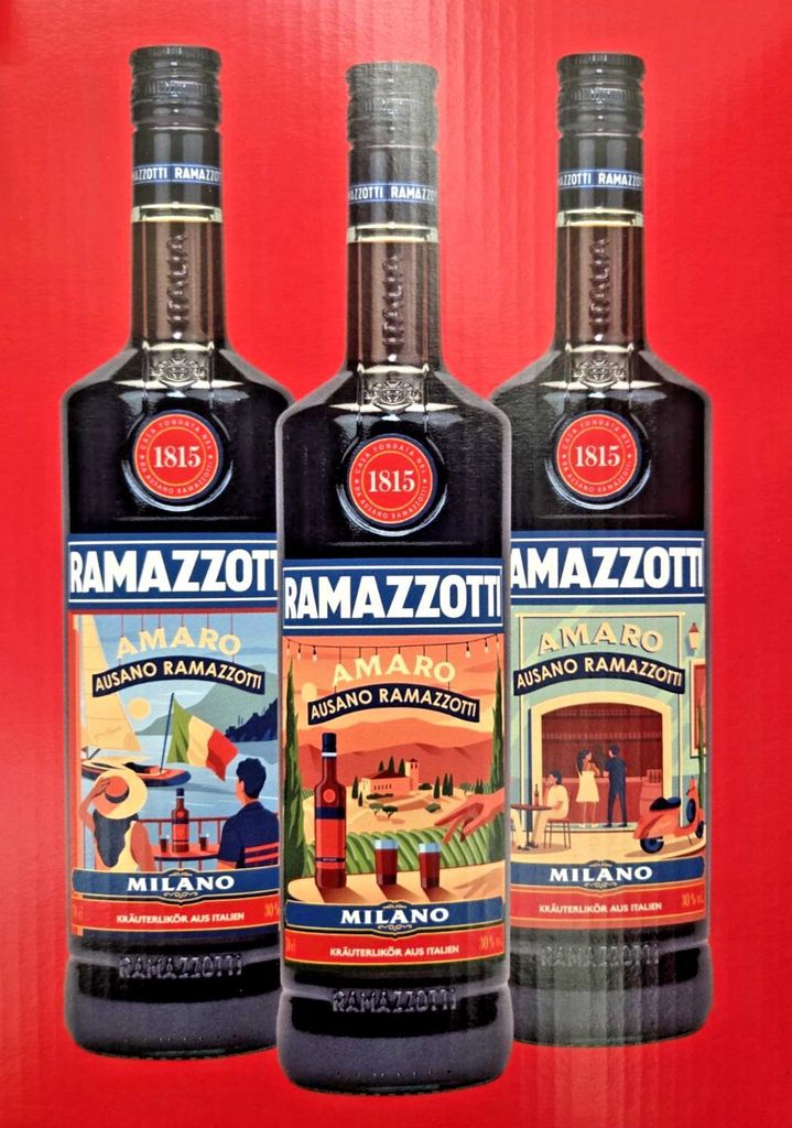 3 Flaschen Ramazzotti Amaro 30 % Vol. 0,7 l Limited Design Produktbild 
