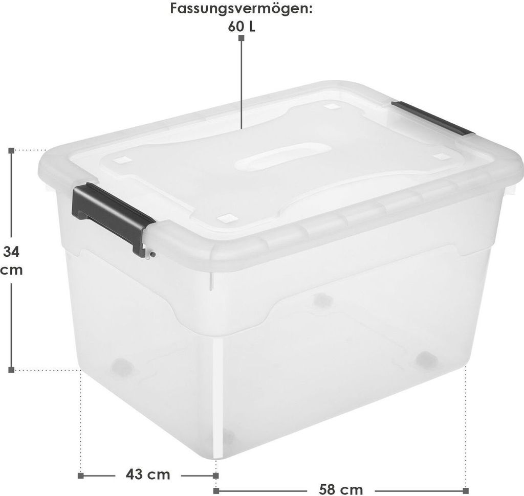 Juskys Aufbewahrungsbox mit Deckel - 6er Set Kunststoff Produktbild