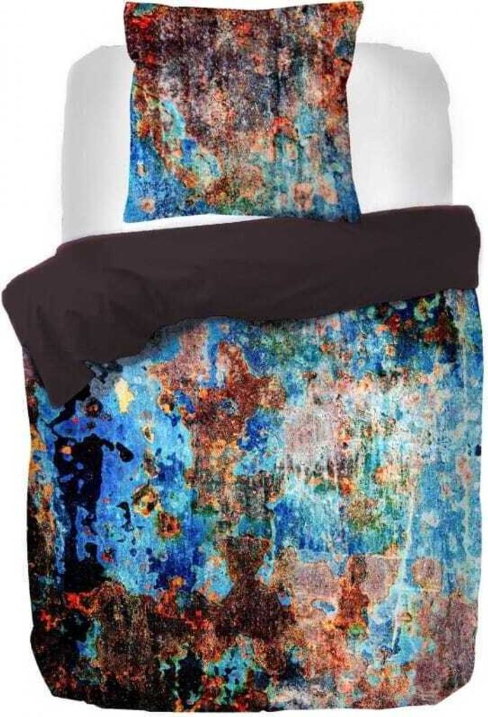 Kayori Satin-Bettwäsche-Garnitur Bisha Farbe Blau Größe 135x200+80x80