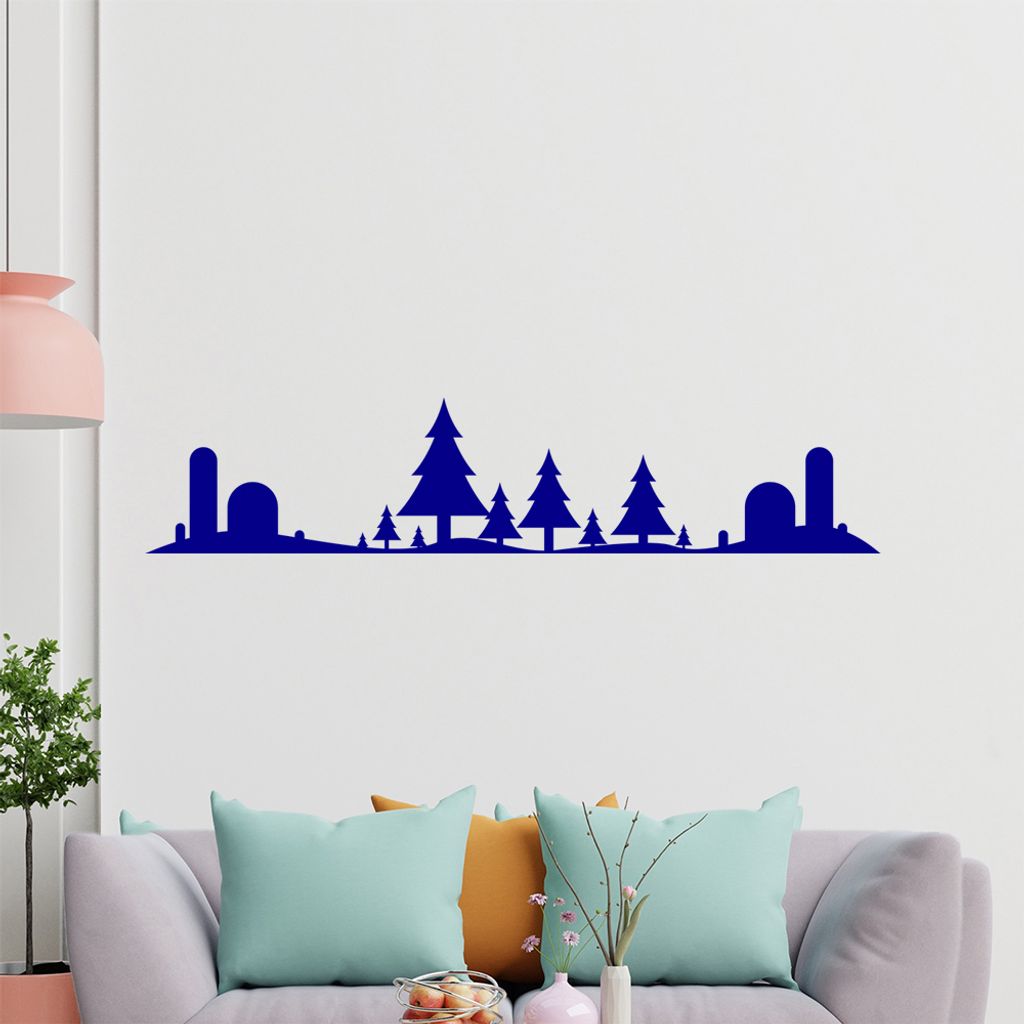 KIWISTAR Kindliche Landschaft Wandtattoo in 6 Größen - Wandaufkleber Wall Sticker - Dekoration, Küche, Wohnzimmer, Schlafzimmer, Badezimmer