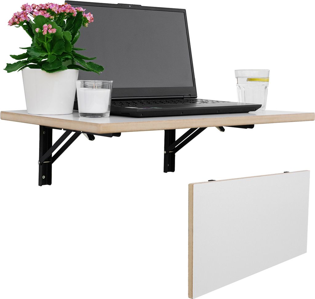 Stabiler Wandklapptisch aus Massivholz: Platzsparender, Faltbarer Küchentisch und Schwebender Schreibtisch, Langlebiger Klapptisch