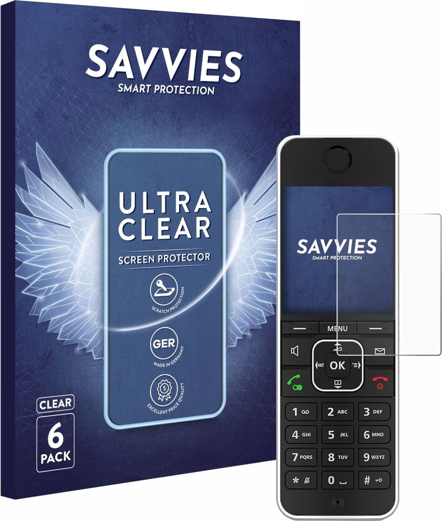 6x Für AVM Fritz!Fon C6 Black Schutzfolie Savvies Produktbild 