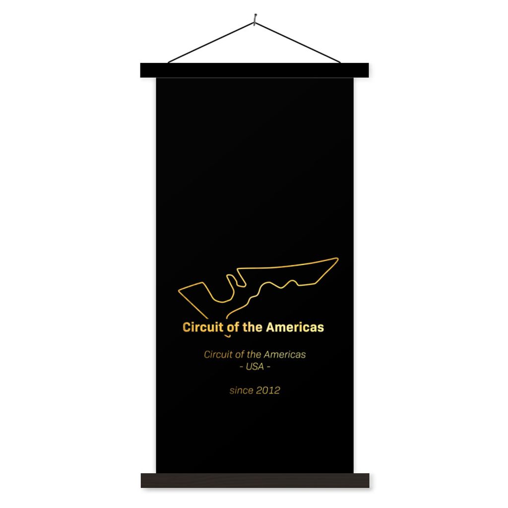 MuchoWow Textilposter Vereinigte Staaten - F1 - Rennstrecke 60x120 cm mit schwarzem Rahmen - Magnete