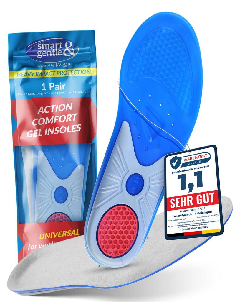 smart&gentle Premium Geleinlagen für Schuhe – Sport & Produktbild 