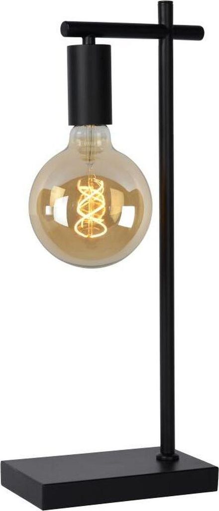 Nachttischlampe Metall E27 52 cm hoch Schwarz Vintage Design Nachttischleuchte