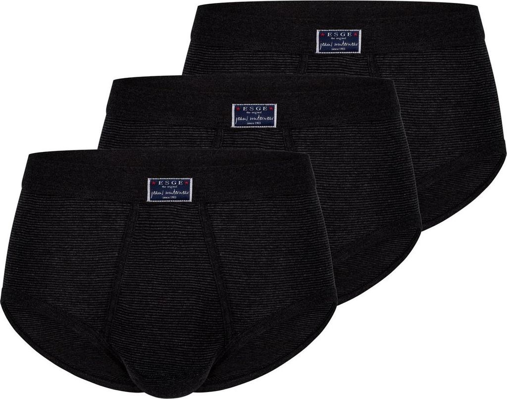 ESGE 3er Pack- Feinripp Jeans Slip / Unterhose Sportliche Wäsche für den Alltag, Weicher Komfortbund und Eingriff, Nach traditioneller Meisterver...