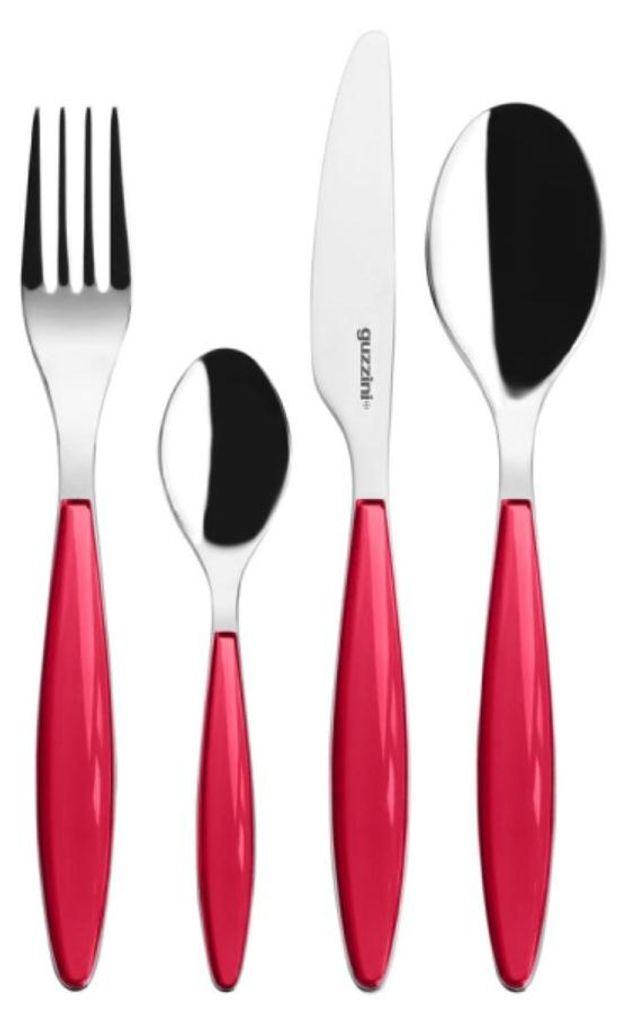 GUZZINI Feeling Besteckset 24 Teile Transparentes Rot Produktbild 