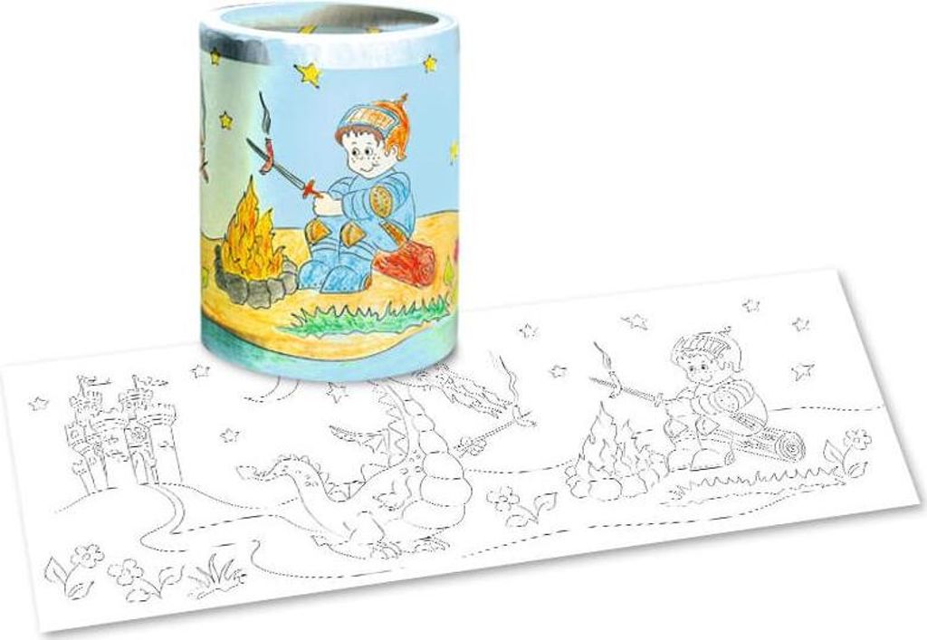 Laternenzuschnitte Ritter Ausmal-Transparentpapier 115g/qm 20x50cm VE=25 Blatt