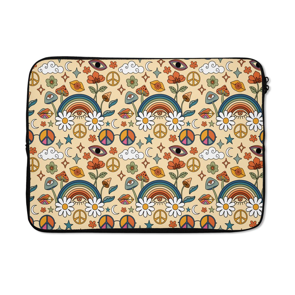MuchoWow Laptop Hülle 14 ZollVintage - Muster - Sommer Laptoptasche - Laptoptasche - Stoßsicher - Schutzhaube