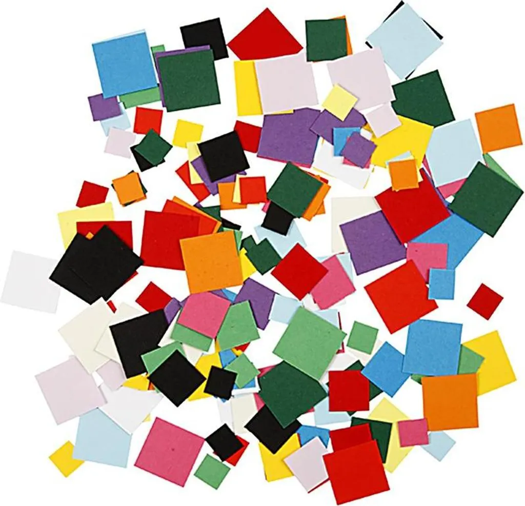 Mosaico Didattico in Cartoncino 180g - Quadrati Assortiti 10-20mm