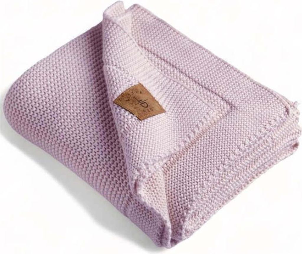 Baby Strickdecke, Babydecke, %100 Baumwolle, 80x100cm, Lavendel