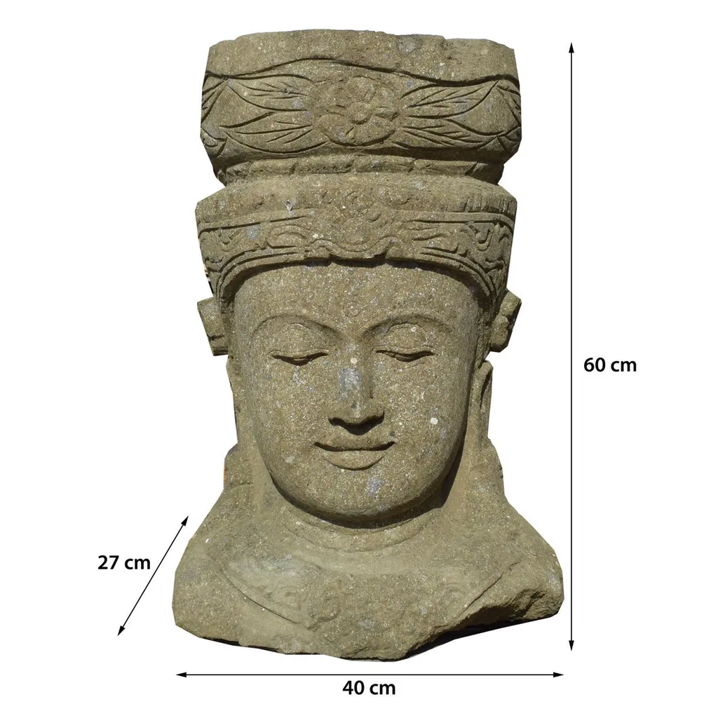 Buste de Bouddha Purnia 60cm - Objet Déco pour Salon ou Espace Zen - 8