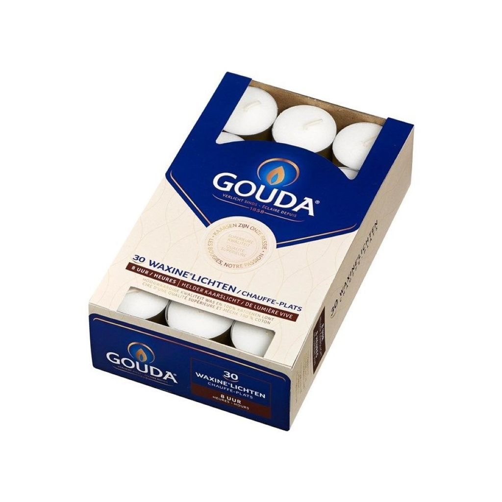 Gouda Theelichten 8 Uur 30 Stuks Wit