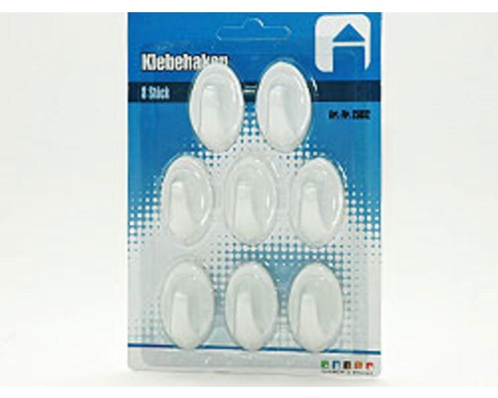 Lepiace háčiky, biele, cca 3 x 4,5 cm, 8 kusov Obrázok produktu 