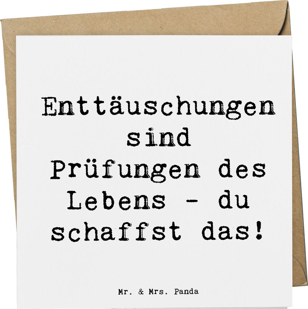 Mr. & Mrs. Panda Grußkarte Spruch Mit Enttäuschungen umgehen - Weiß - Geschenk, Trost, anlasskarte, doppelkarte, Zuversicht, Klappkarte, persön...