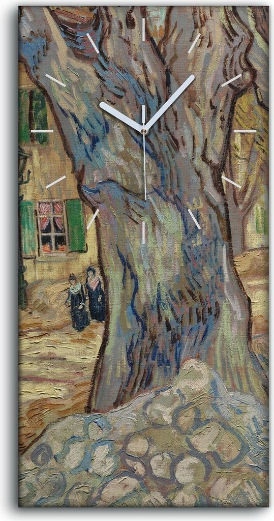 Wohnzimmer-Bild Leinwand Uhr Geräuschlos Kunstdruck 30x60 Die Straßenbauer - weiße Hände