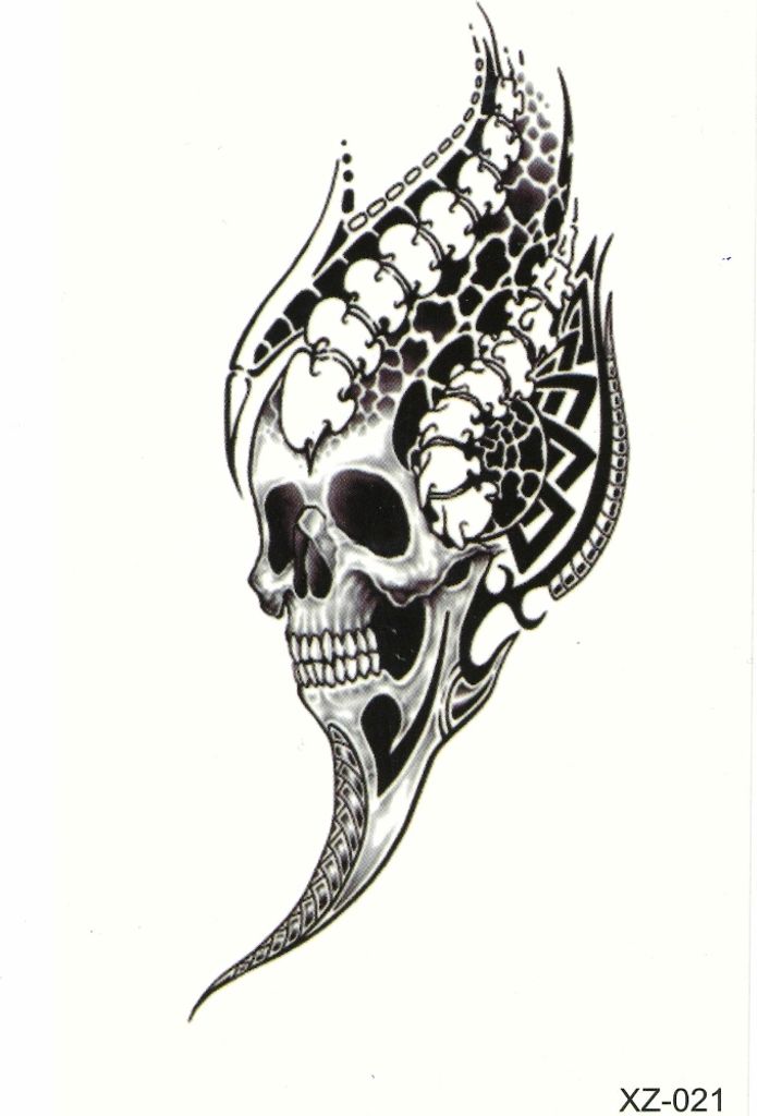 Temporäres Tattoo Totenkopf Skull