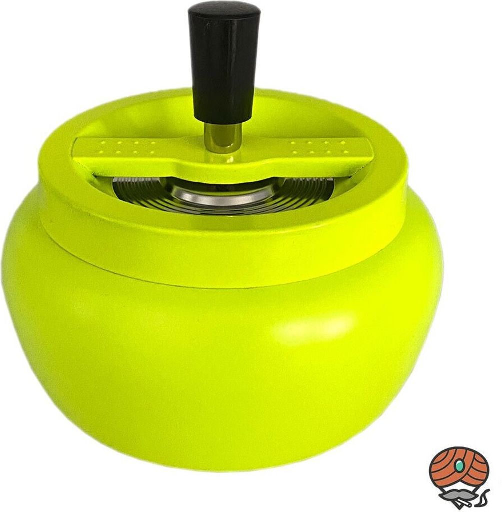 Hauser Schleuderaschenbecher / Drehascher Metall NEON GELB Produktbild 