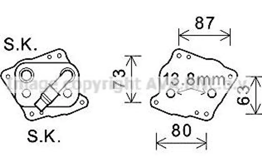 Échangeur d'Huile Moteur BMW E87 E90 E60 X3 - Fiabilité AVA BW3412