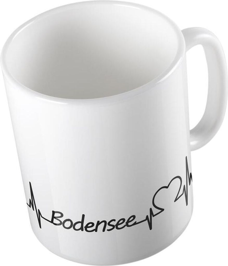 Huuraa Kaffeetasse Bodensee Geschenk Tasse Weiß 330ml Bodensee Präsent