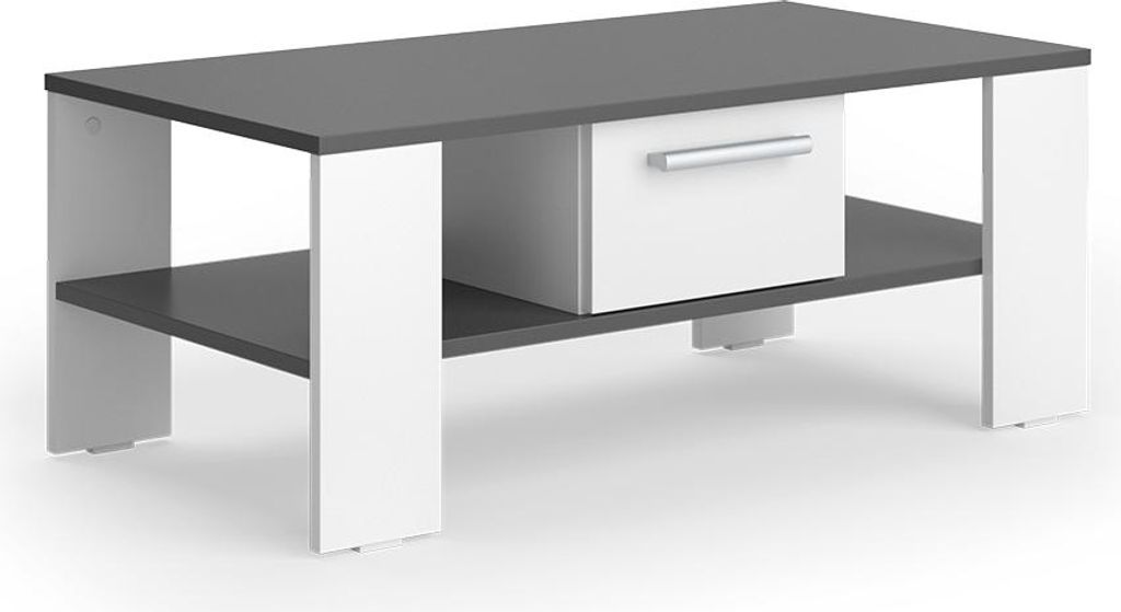 Couchtisch Vicco Wilmut Anthrazit/Weiß 89.8 x 46.4 cm mit Produktbild 