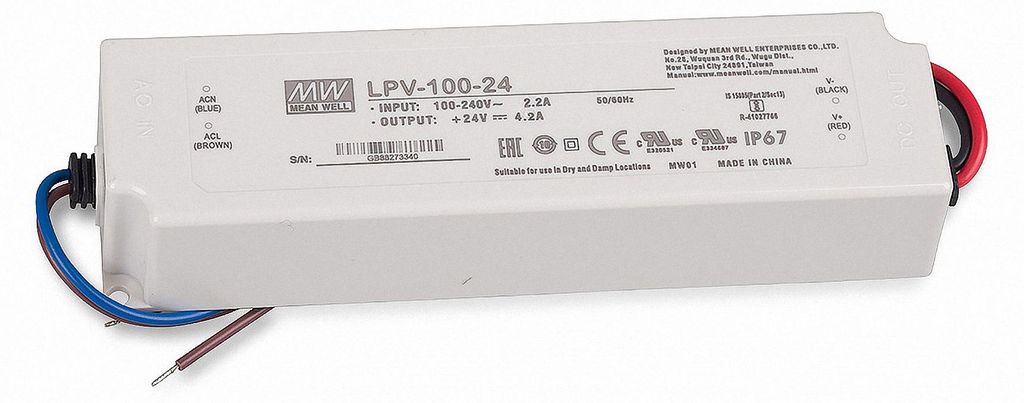 Mean Well LPV-100-24 SNT 24V/DC/0-4,2A/ 100W IP67 Produktbild 