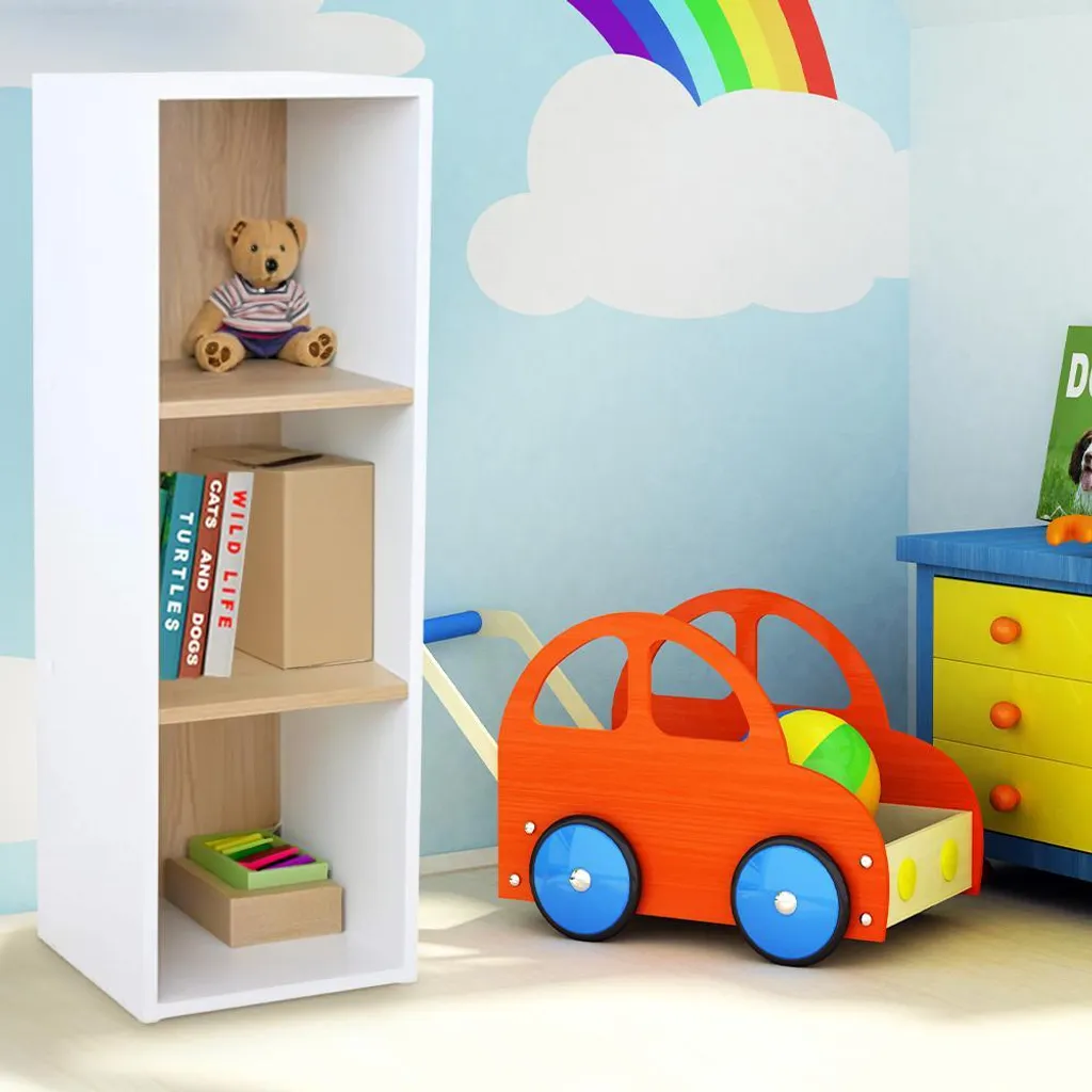 Meuble de rangement pour jouets à 3 niveaux en bois pour chambre enfant