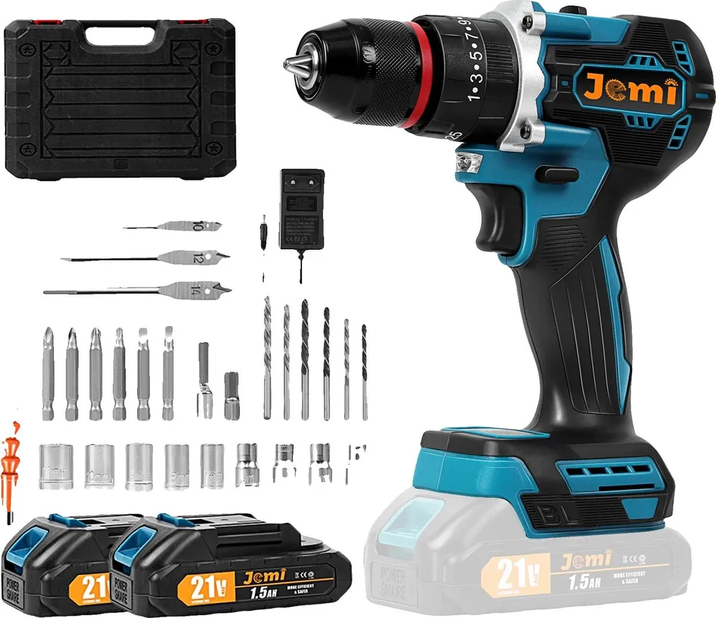 Trapano a Percussione Brushless 21V: 2 Batterie e Doppia Velocità Meccanica