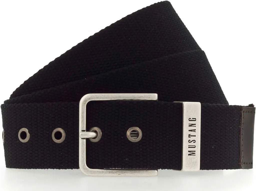 MUSTANG Cintura Woven Belt W80 Black Nero - Cintura Intrecciata Uomo