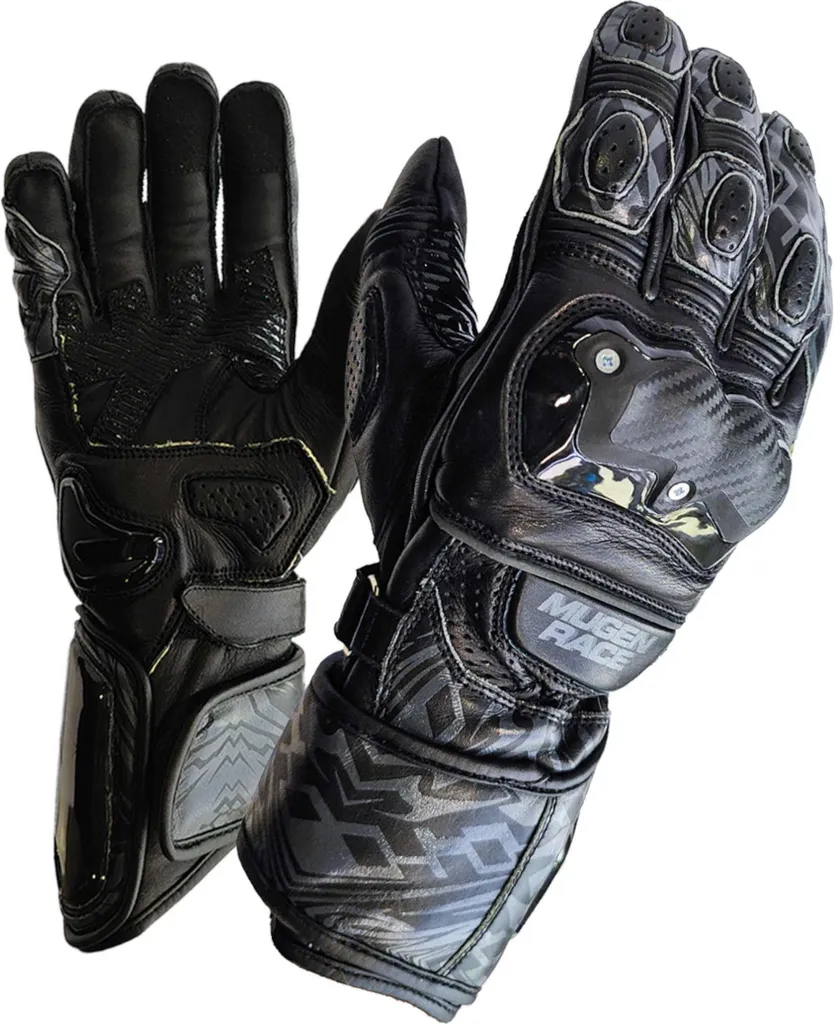 MUGENRACE Moone Sport Gants de moto noir et blanc taille XL racing