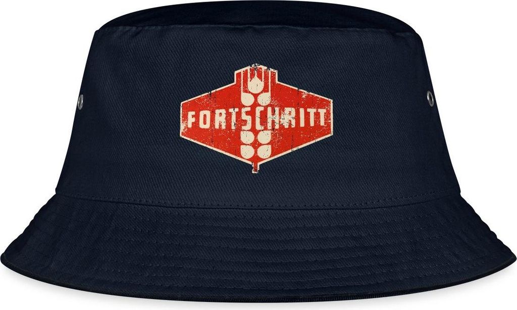 Spreadshirt DDR Fortschritt Traktor Landmaschine Fischerhut, S/M (Caps), Navy