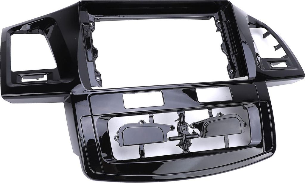 Navigationspanel-Rahmen, stilvolles schwarzes 9-Zoll-Autoradio-Armaturenbrett-Verkleidungsset für Hilux 2011 bis 2016 mit Netzkabel