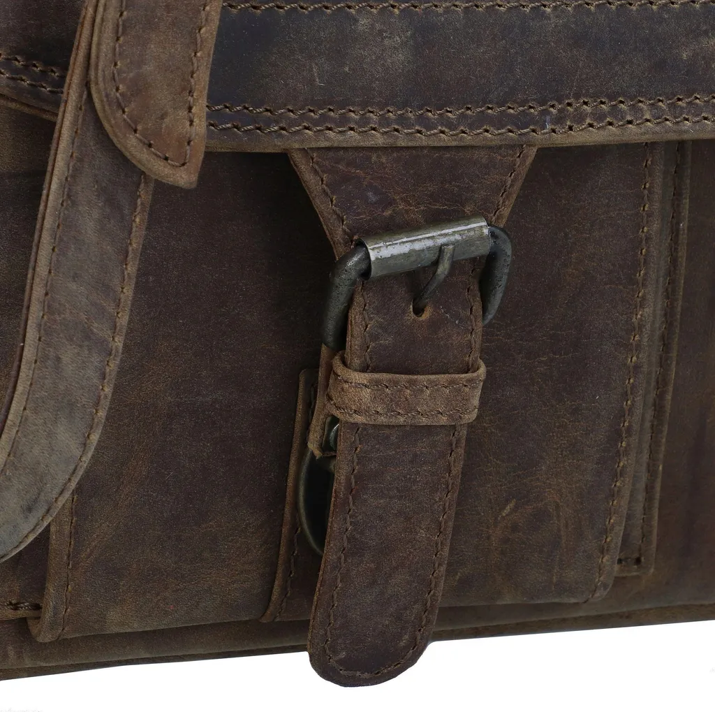 Sac Porte-Documents Harold's Antic Cuir Marron - Serviette Pro Compacte - 13