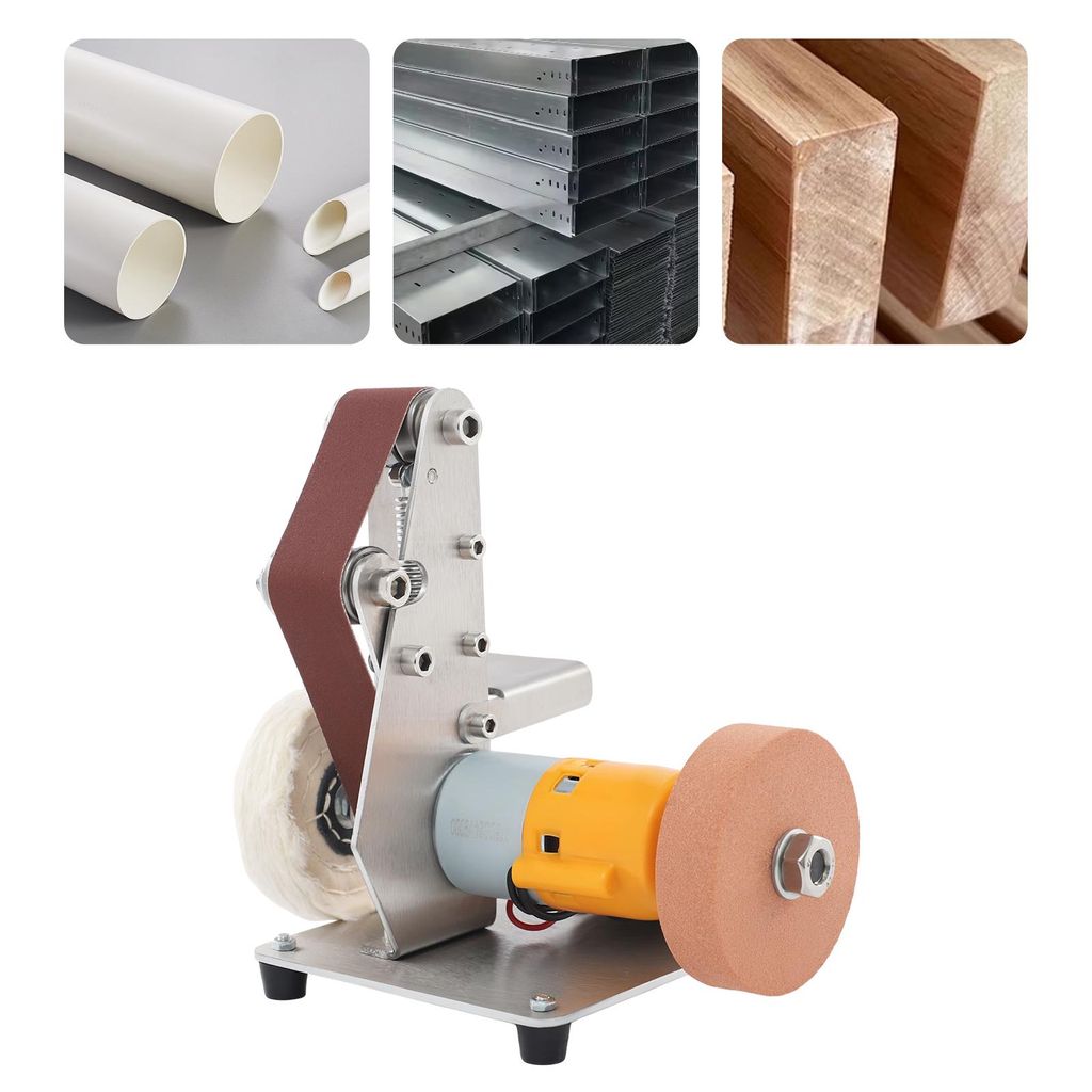 Mini-Bandschleifer, Elektrische Tischschleifmaschine, Tischschleifmaschine, Poliermaschine, Silber