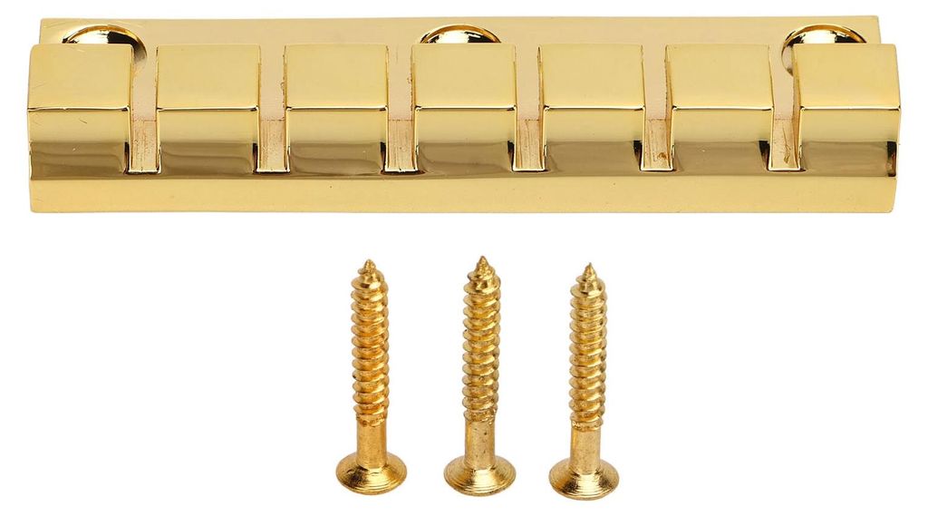 Golden 6-Saiten-Gitarrenbrücke mit fester Verbindung, einfache Montage, robustes Metall, Ersatzbrücke für E-Gitarren