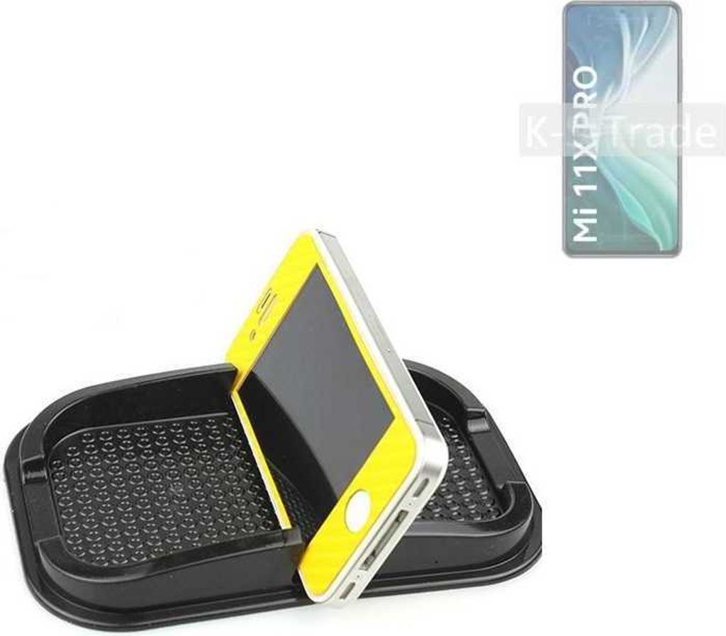K-S-Trade Auto Anti Rutsch Matte Smartphone-Halter kompatibel mit Xiaomi Mi 11X Pro Haft Pad Armaturenbrett Handy-Halterung Silikon