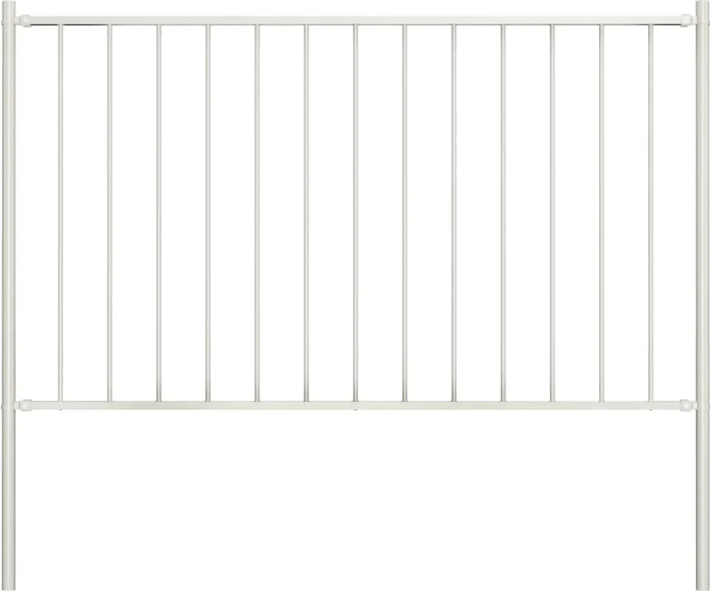 Clôture de séparation blanche pour jardin et terrasse 1,7x0,75m en acier
