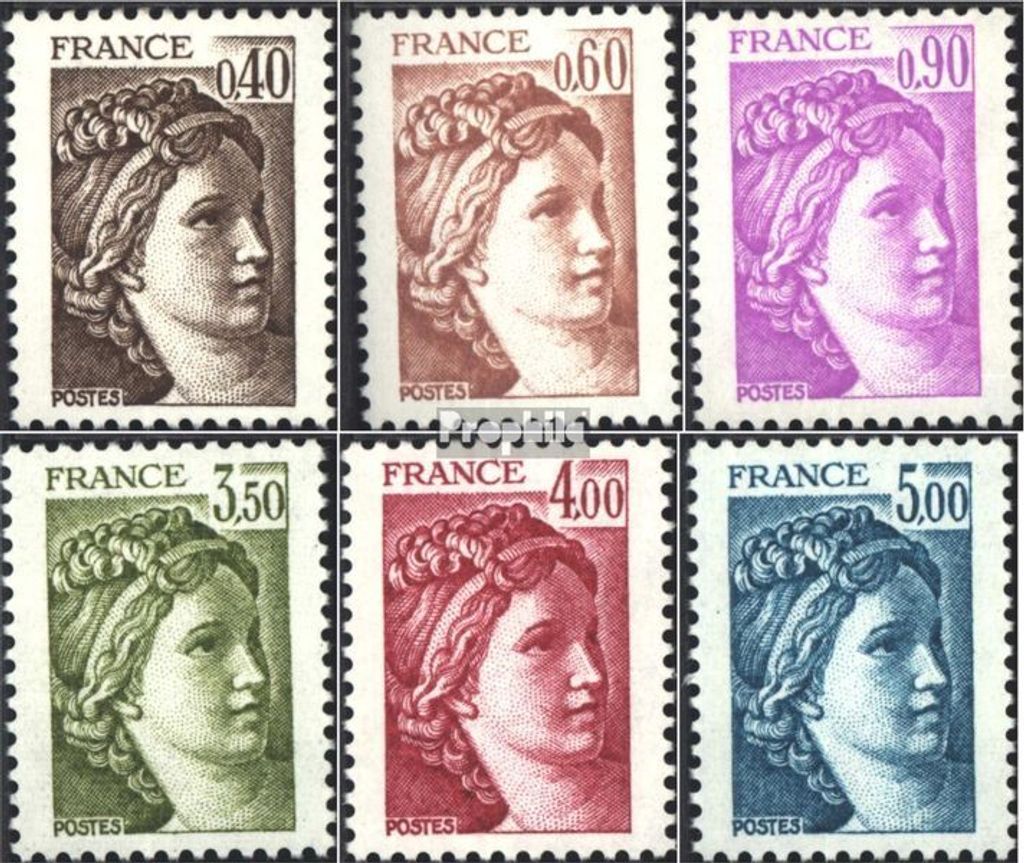 Briefmarken Frankreich 1981 Mi 2235v-2240v (kompl.Ausg.) matter Gummi postfrisch Sabinerinnen