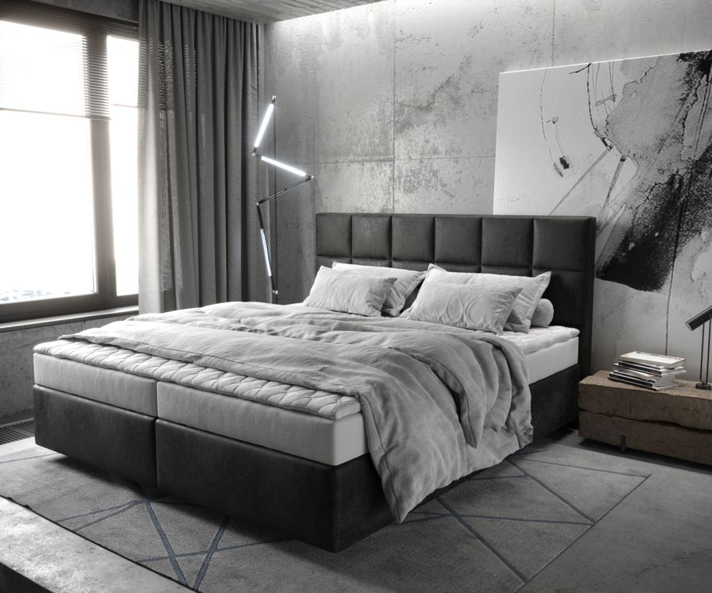 DELIFE Boxspringbett Dream-Fine 180x200 cm Mikrofaser Produktbild 