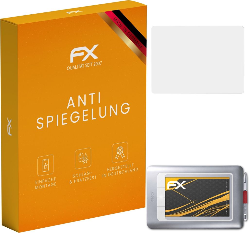 atFoliX FX-Antireflex 2x Schutzfolie kompatibel mit Wacom Bamboo Fun Pen&Touch Small (2.Generation) Displayfolie