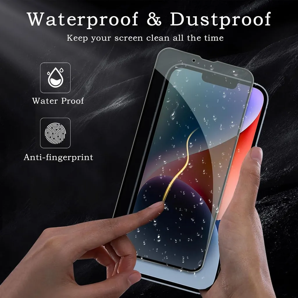 confezione da 2 pellicole per la protezione dello schermo e della fotocamera dell'iPhone 14 Plus - Pellicola in vetro blindato anti-spia, schermo HD per la privacy, resistente alle impronte digitali, durezza 9H - 4