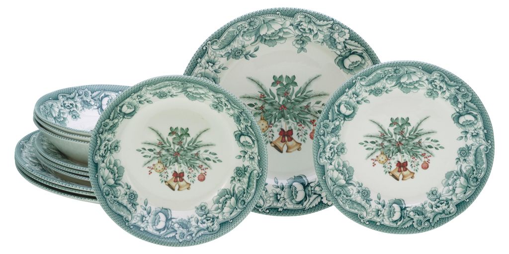 CreaTable, 16960, Weihnachten Bunt, Tellerset 12-tlg, Produktbild 