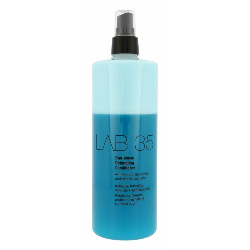 A bottle of Kallos LAB 35 Duo-Phase Detangling Conditioner.