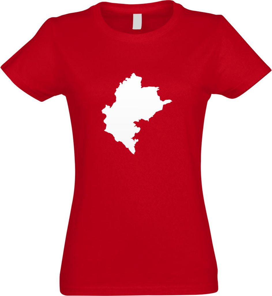 Kiwistar - T-Shirt tailliert - Damen - rot - Bergkarabach Umriss Kontur - mit Motiv Bedruckt - Funshirt Design - Sport - Freizeit - Damen - M